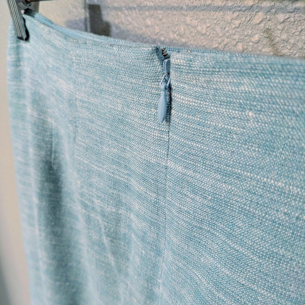 LOFT Powder Blue Side-Button Mini Skirt - Picture 5 of 6